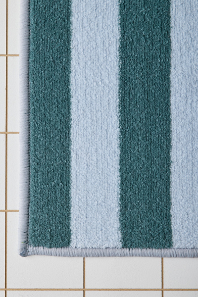 Awning Stripe Plush Printed Bath Mat