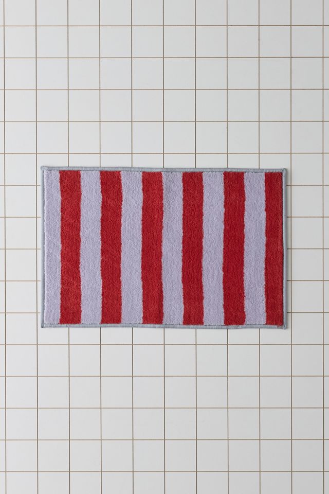 Awning Stripe Plush Printed Bath Mat #1