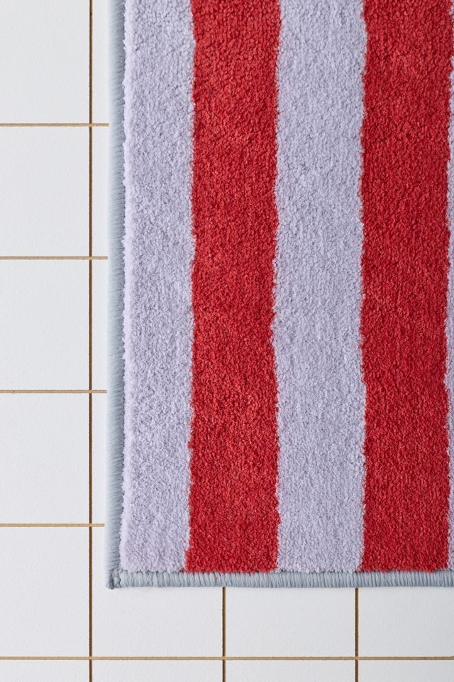 Awning Stripe Plush Printed Bath Mat #3