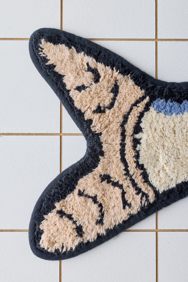 Tapis de bain en peluche tufté en forme de poisson #3