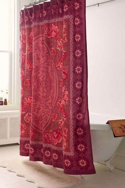 Minerva Floral Patterned Shower Curtain