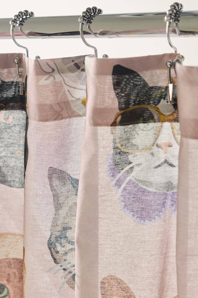 Rideau de douche à motif de chats espiègle #2