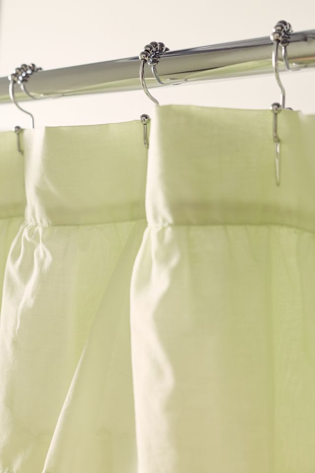 Waterfall Ruffle Cotton Voile Shower Curtain #2