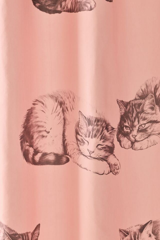 Rideau de douche à motif Cat Lady #1
