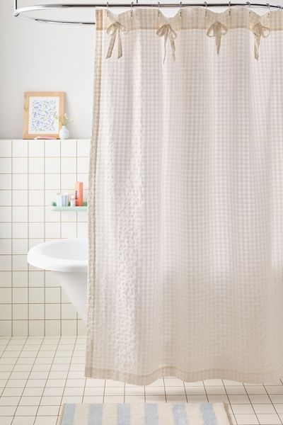 Seersucker Knotted Shower Curtain