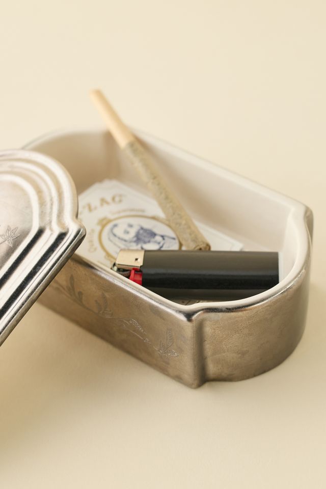 Desert Rose Etched Ceramic Stash Box #1