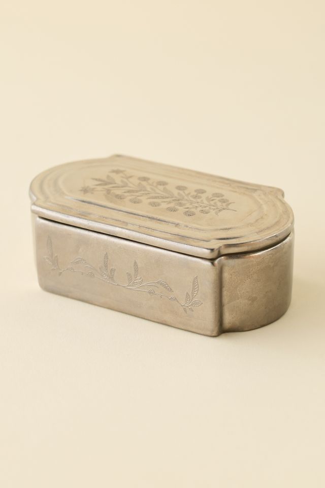 Desert Rose Etched Ceramic Stash Box #2