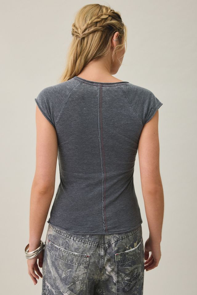 BDG Ivy Raglan Short Sleeve Henley Tee #1