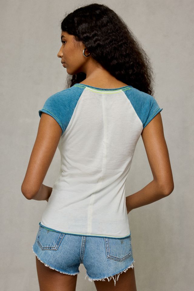 BDG Ivy Raglan Short Sleeve Henley Tee #2