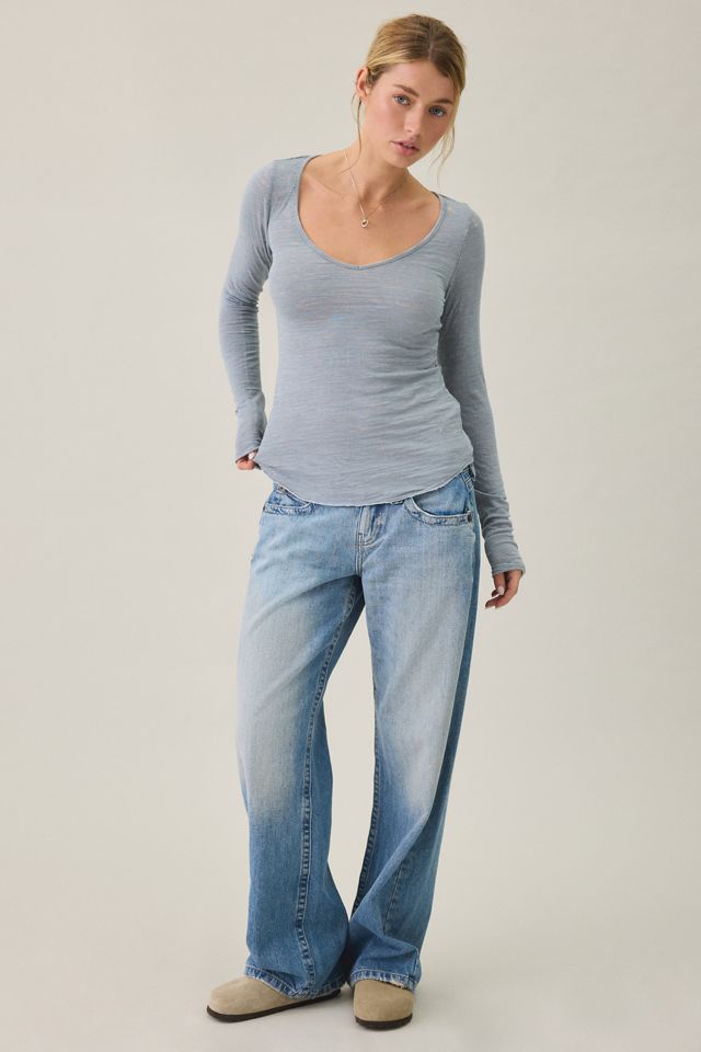 BDG Vivi Plunging Scoop Neck Long Sleeve Tee #4
