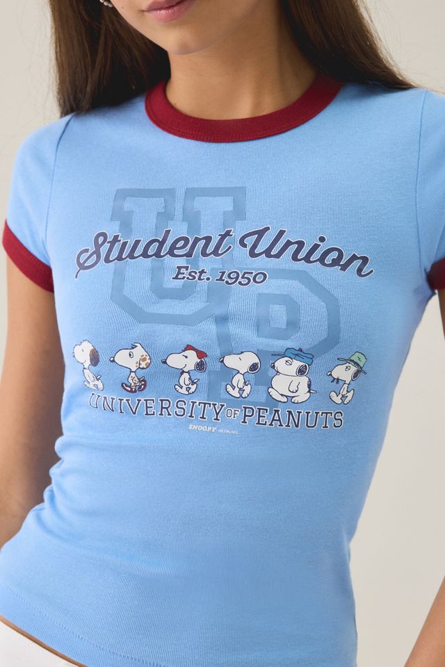 Peanuts University Graphic Ringer Baby Tee #1