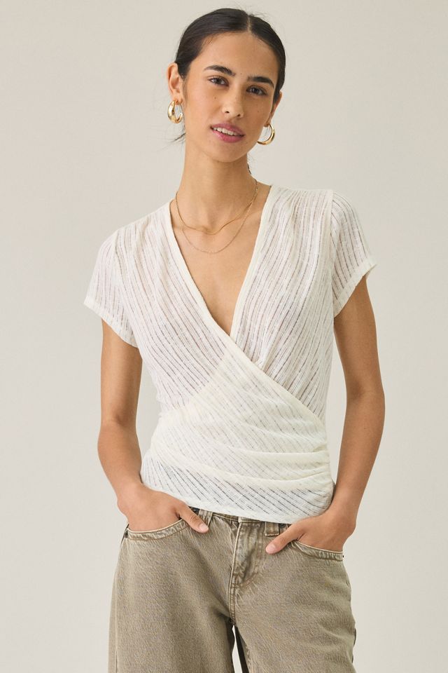 BDG Soren Reversible Surplice Short Sleeve Top #3