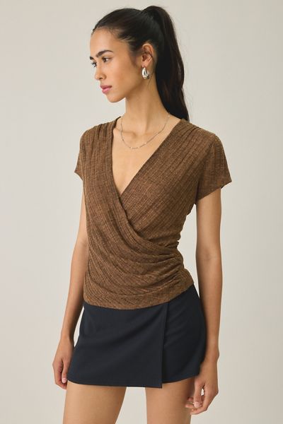 BDG Soren Reversible Surplice Short Sleeve Top