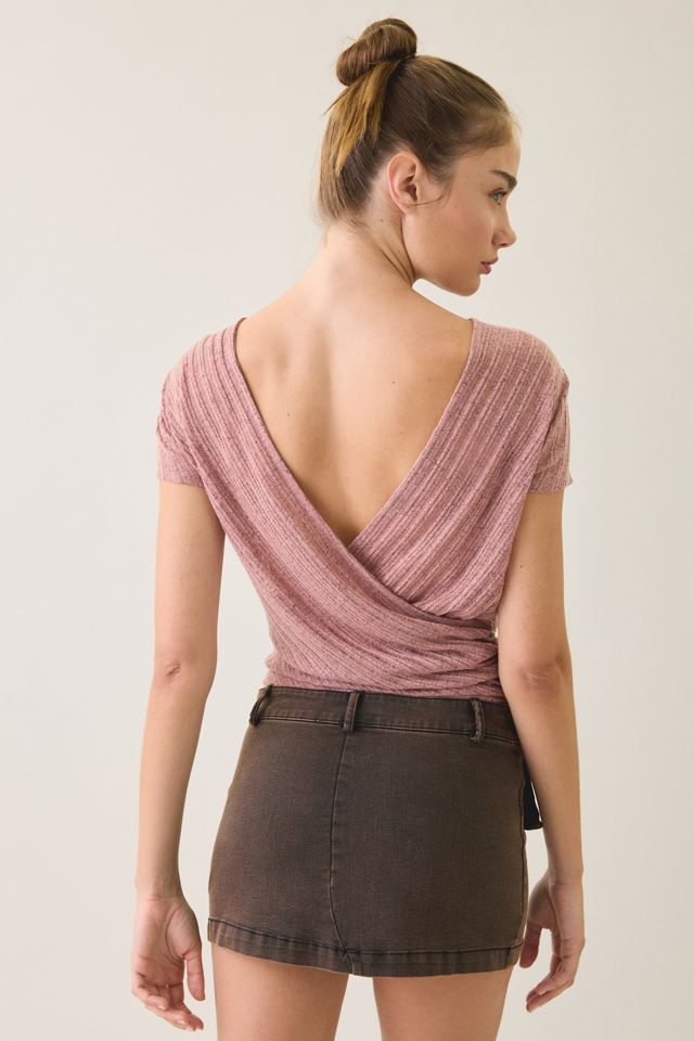 BDG Soren Reversible Surplice Short Sleeve Top #3