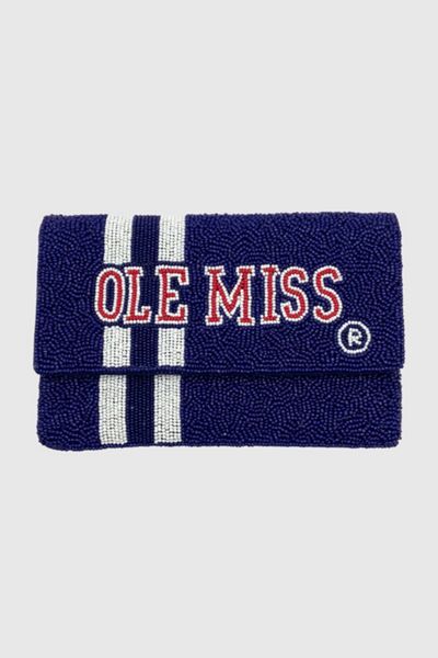 Collegiate Beaded Mini Clutch Bag