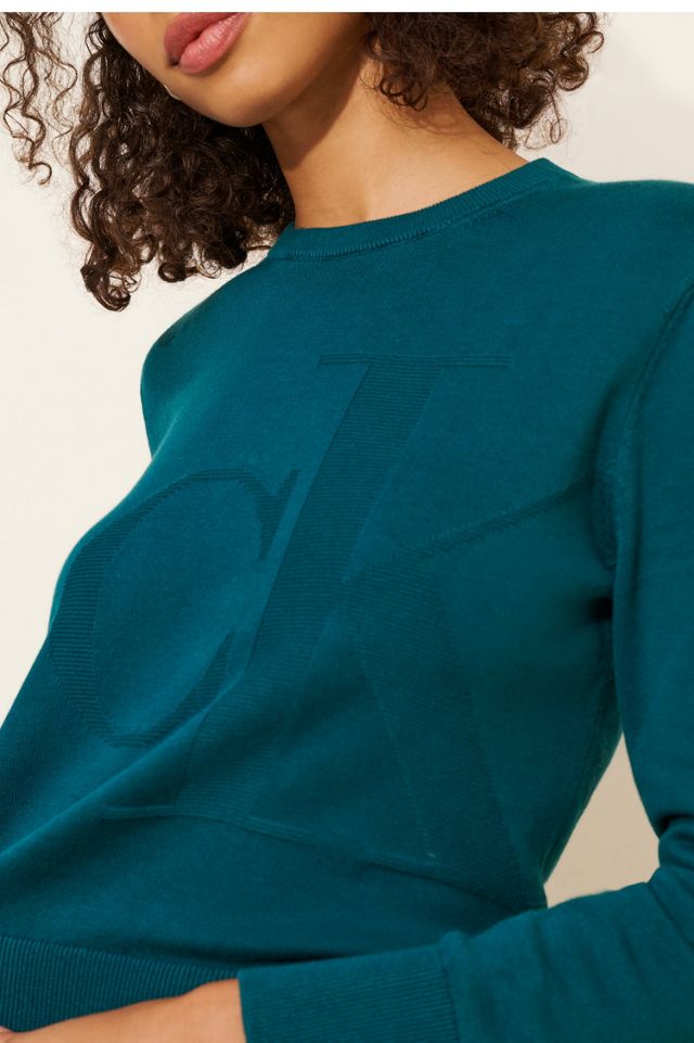 Calvin Klein Smooth Cotton Logo Crewneck Sweater #2