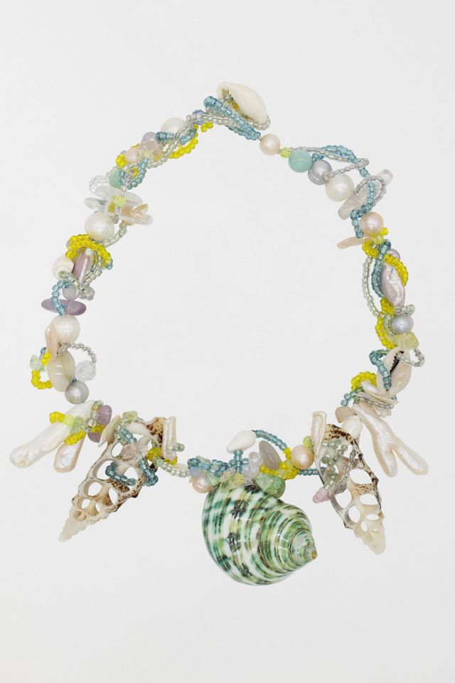 Velvet Luna Seashell and Pearl Statement Necklace #1