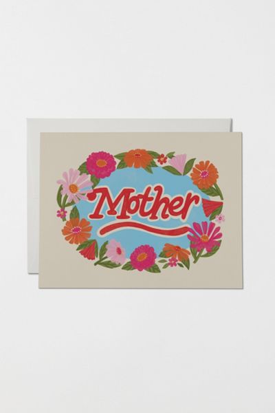 Red Cap Floral Framed Mother's Day Greeting Card