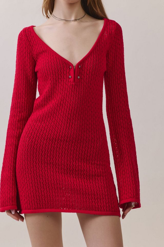 Personal Code Nerina Crochet Long Sleeve Mini Dress #1