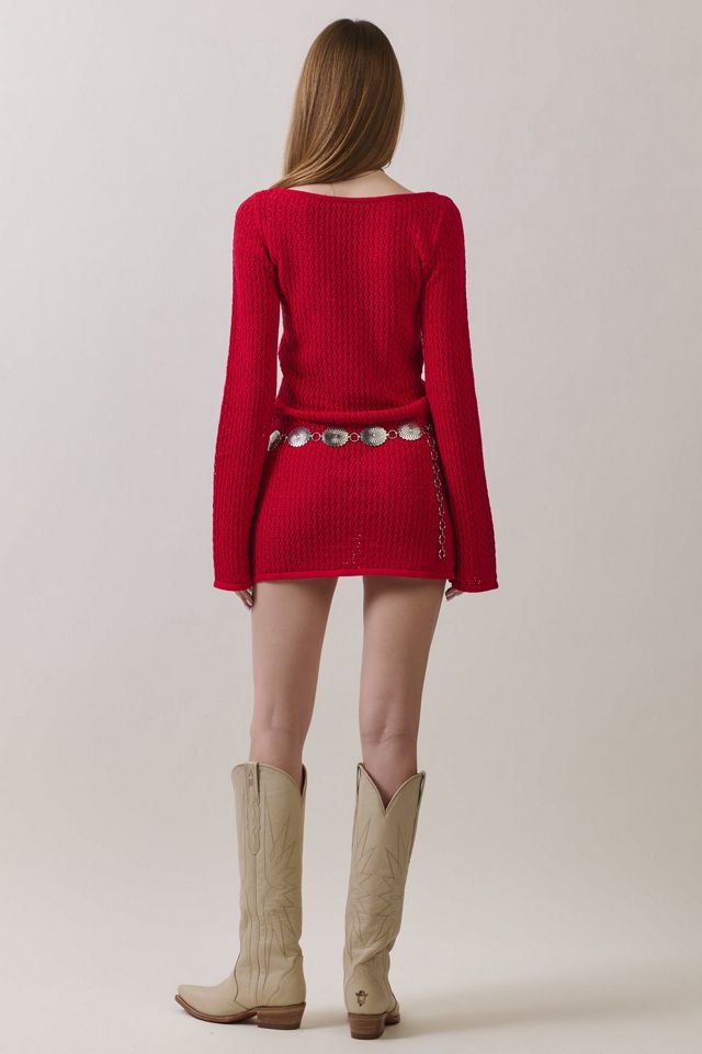 Personal Code Nerina Crochet Long Sleeve Mini Dress | Urban Outfitters