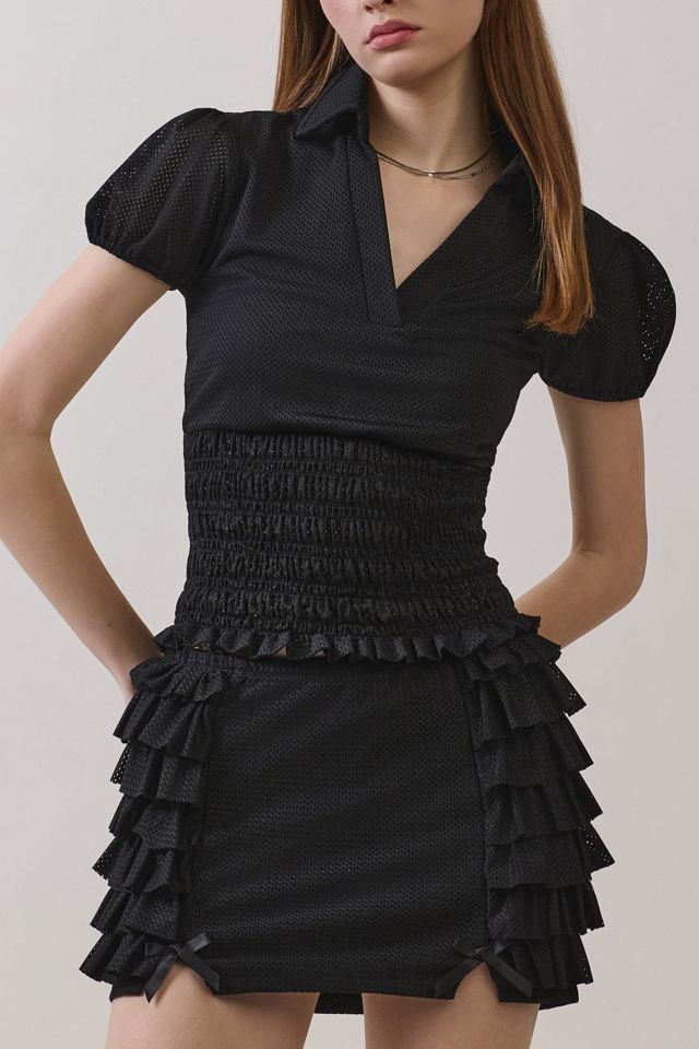 Personal Code Tyra Smocked Short Sleeve Jersey Top #1