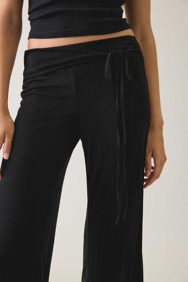 Motel Donata Jersey Knit Foldover Wide Leg Pants #1
