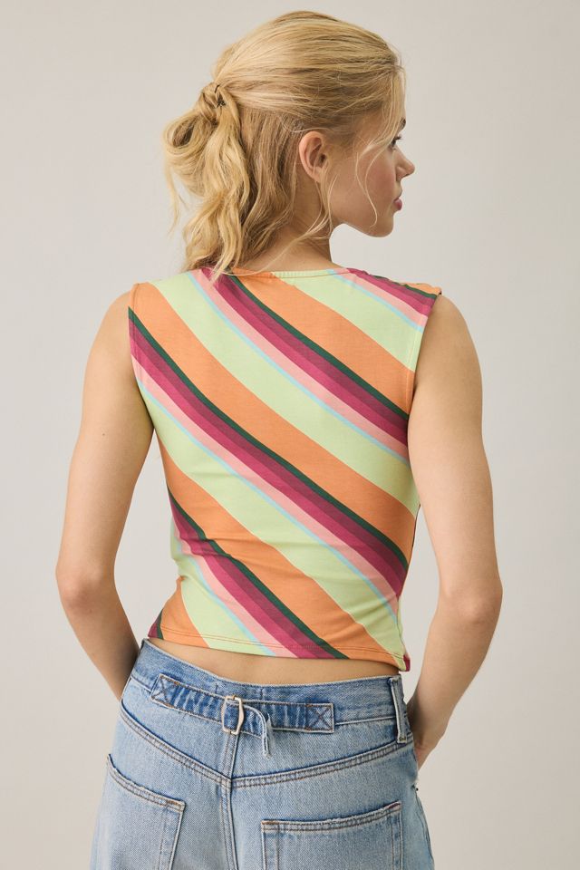 Motel Emberlo Striped Jersey Knit Sleeveless Top #1