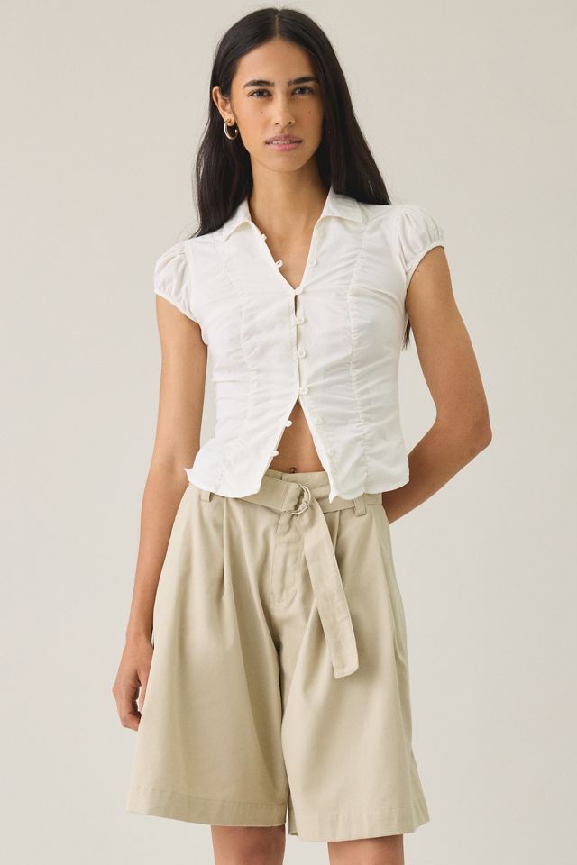 Motel Niso Pleated Wide Leg Longline Shorts #2