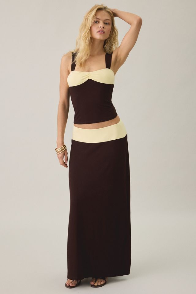 Motel Lurie Colorblock Pinch-Front Cropped Tank Top #2