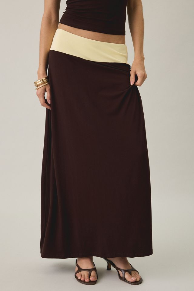 Motel Olie Colorblock Jersey Knit Maxi Skirt #1