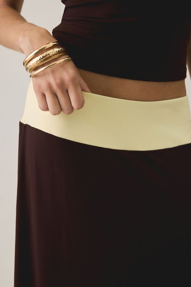 Motel Olie Colorblock Jersey Knit Maxi Skirt #3