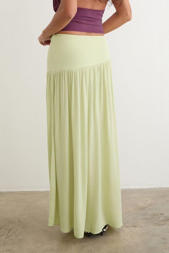 Motel Fang Semi-Sheer Asymmetric Drop Waist Maxi Skirt #1