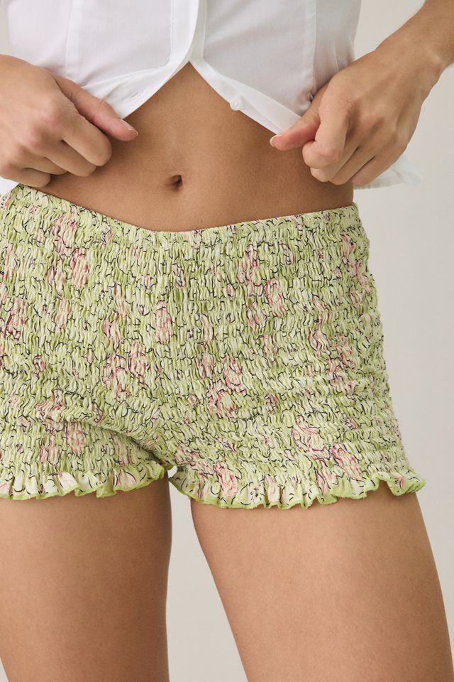 Motel Ritala Shirred Ruffle Micro Shorts #1