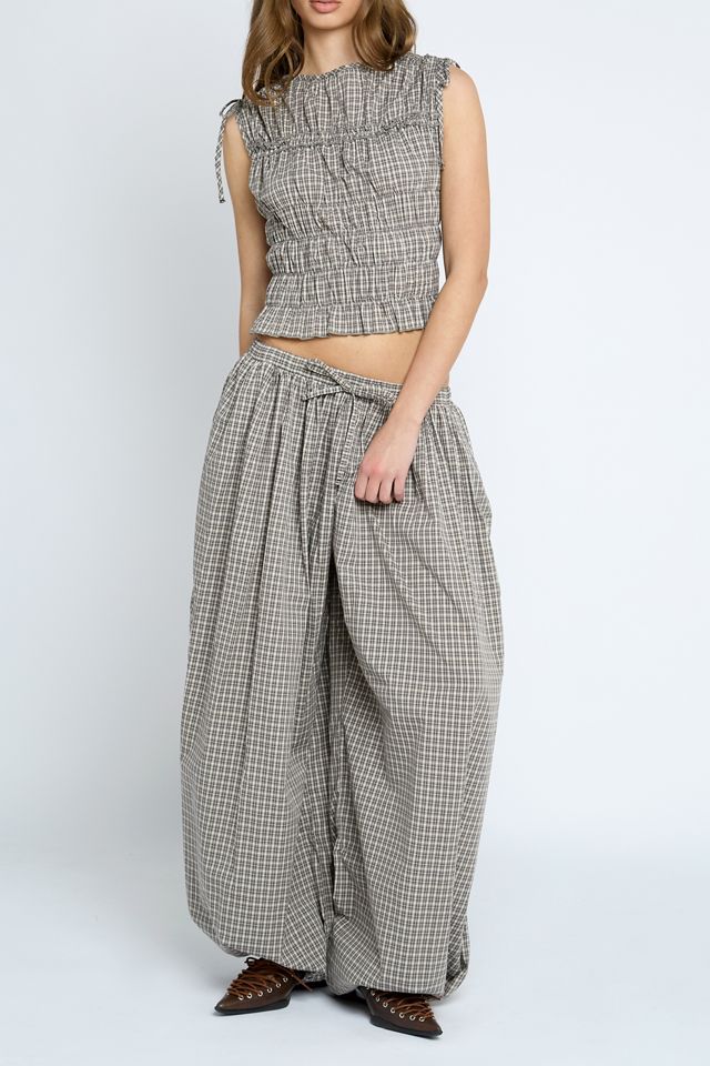 Daisy Street Sherbet Checked Shirred Sleeveless Top #2