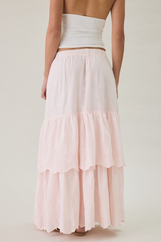 Daisy Street Zefir Embroidered Tiered Maxi Skirt #4