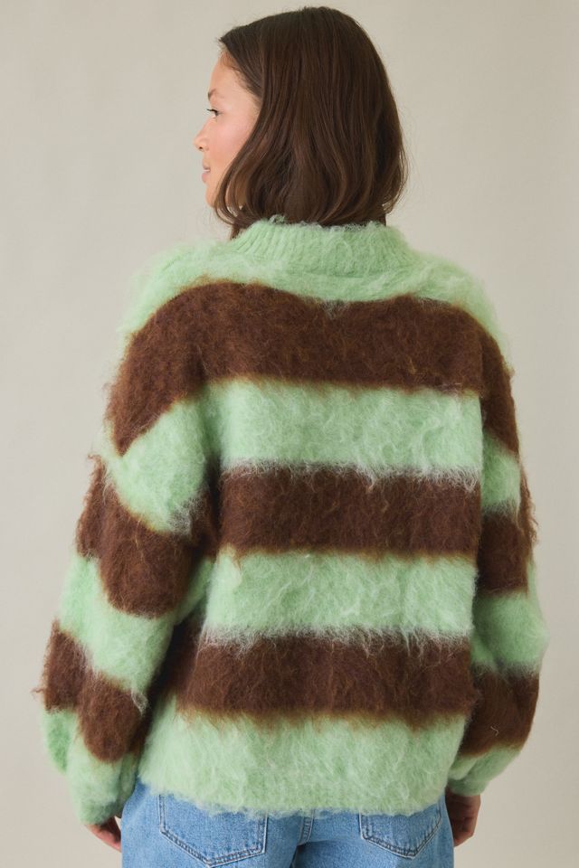 Daisy Street Fudge Stripe Fuzzy Oversized Sweater #2