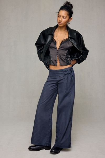 Daisy Street Torrone Belt Detail Cotton Wide Leg Pants