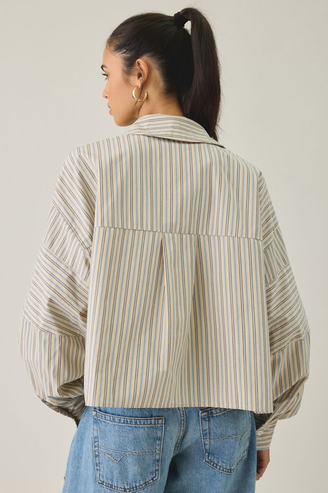 Daisy Street Frappe Boxy Striped Button-Down Shirt #1