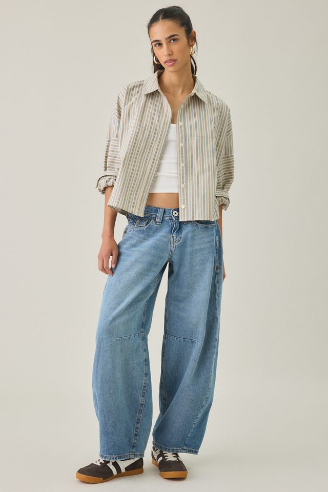 Daisy Street Frappe Boxy Striped Button-Down Shirt #3