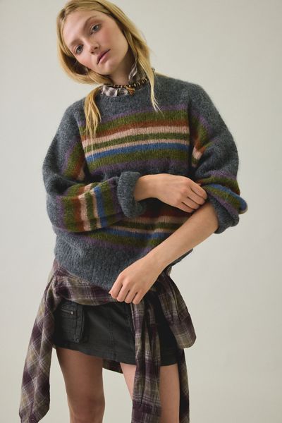 Muse Assembly Hattie Striped Crew Neck Sweater