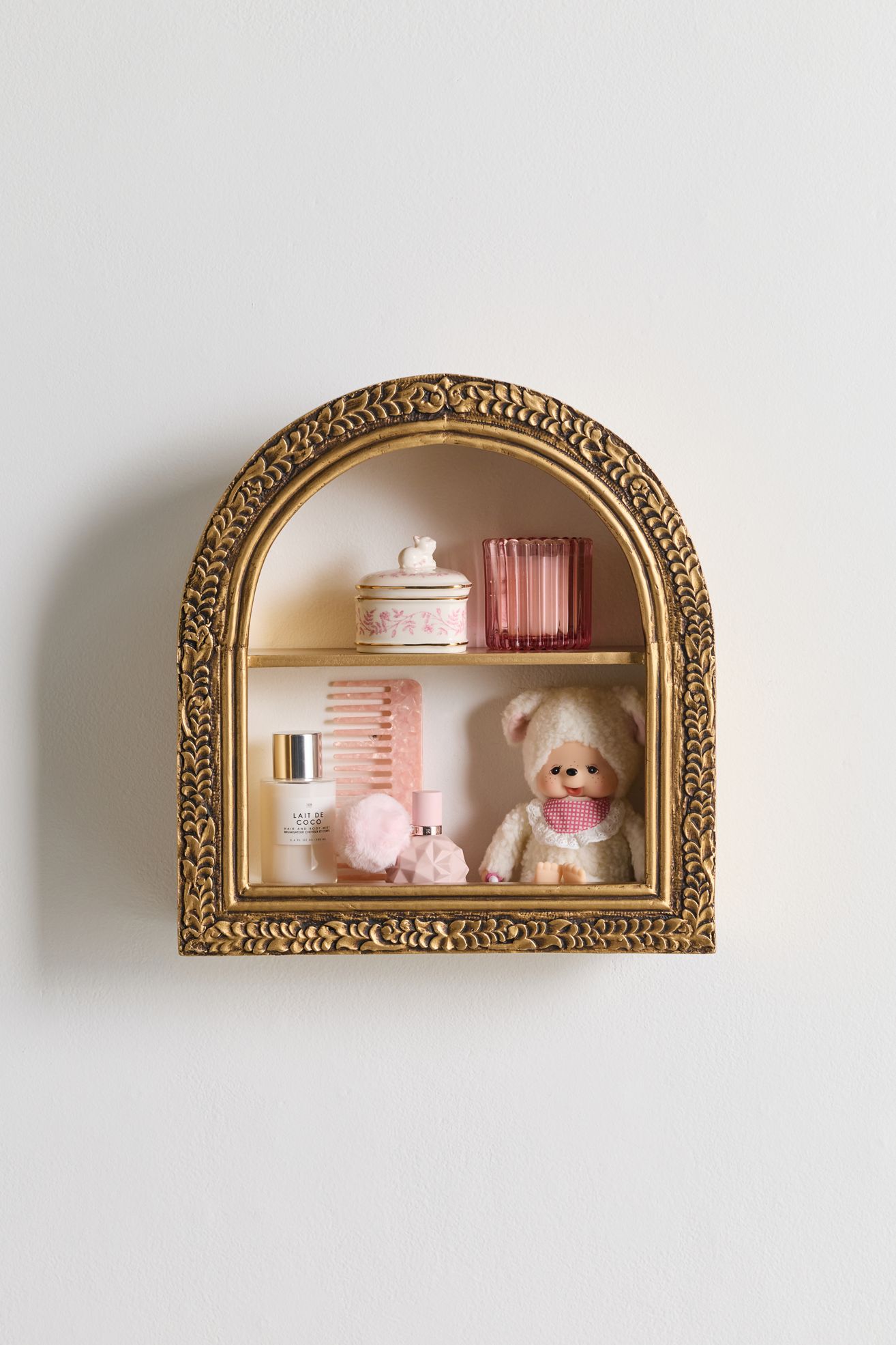 Florence Arch Figurine Wall Shelf - Gold, ONE SIZE