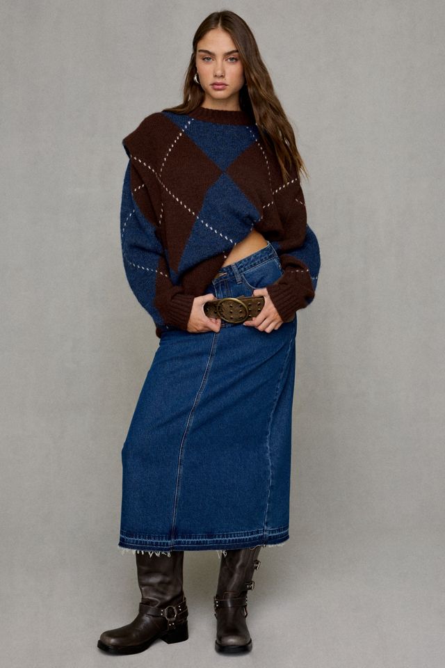 Muse Assembly Lucie Argyle Oversized Sweater Dress #2