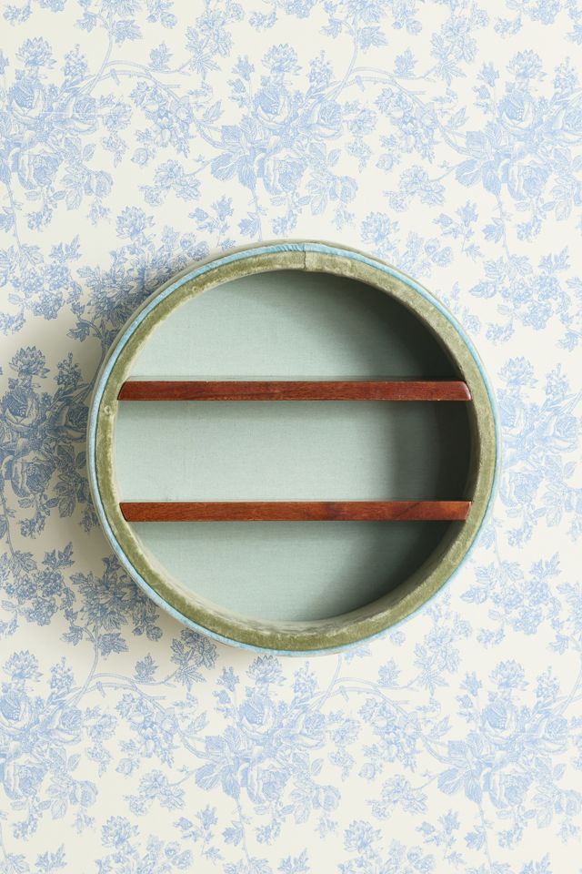 Jane Round Velvet Upholstered Wall Shelf #2