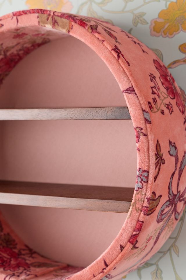Jane Round Velvet Upholstered Wall Shelf #1