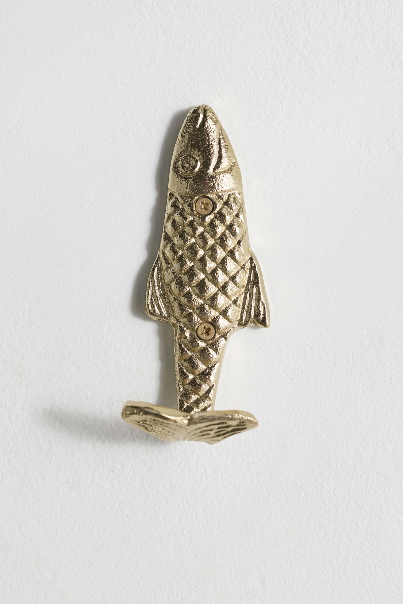 Fish Metal Wall Hook - Gold, ONE SIZE