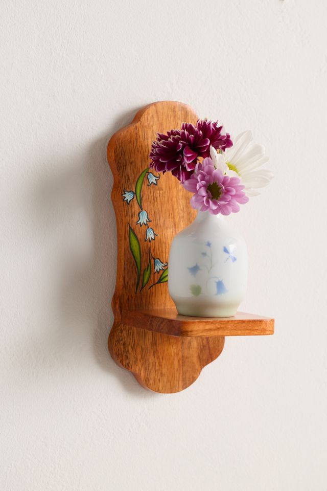 Lilah Painted Floral Wall Shelf #1