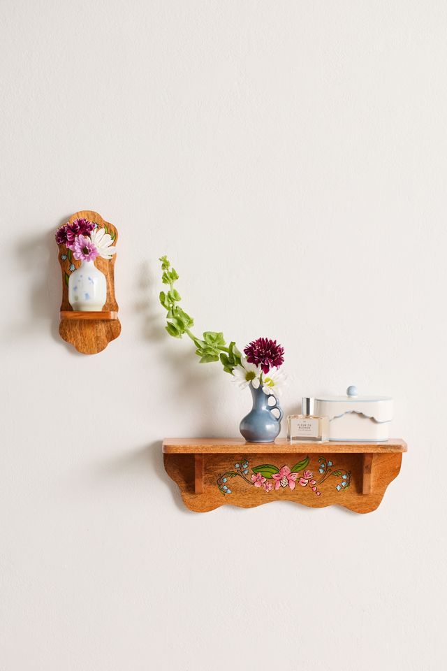 Lilah Painted Floral Wall Shelf #3