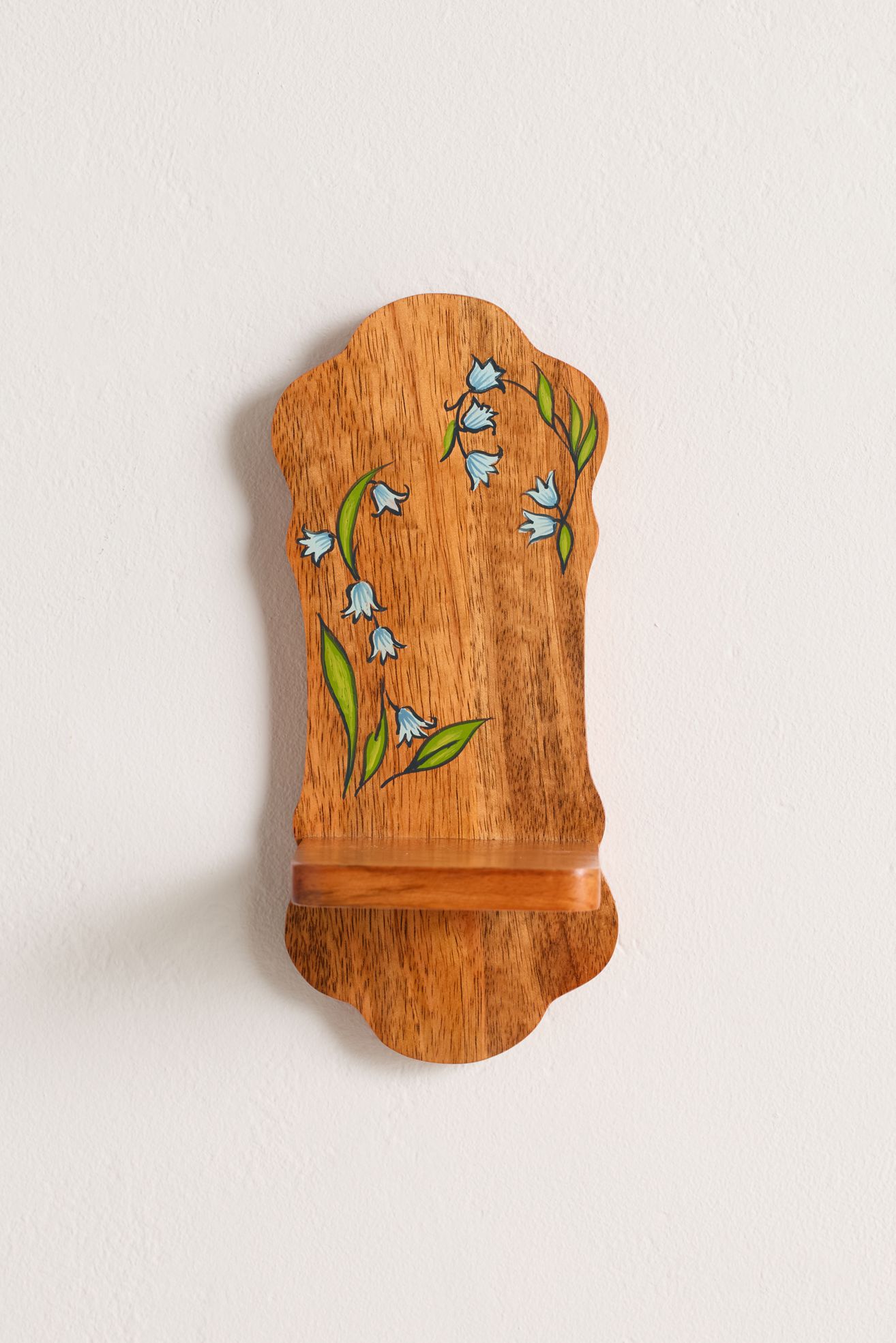 Lilah Painted Floral Wall Shelf - Forget Me Nots, S
