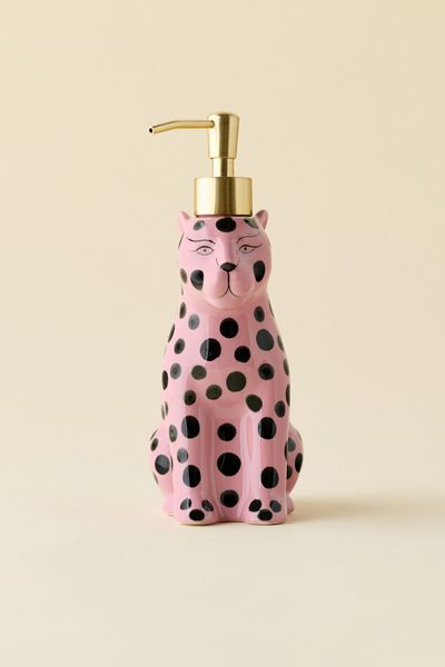 Cheetah Ceramic Soap Dispenser