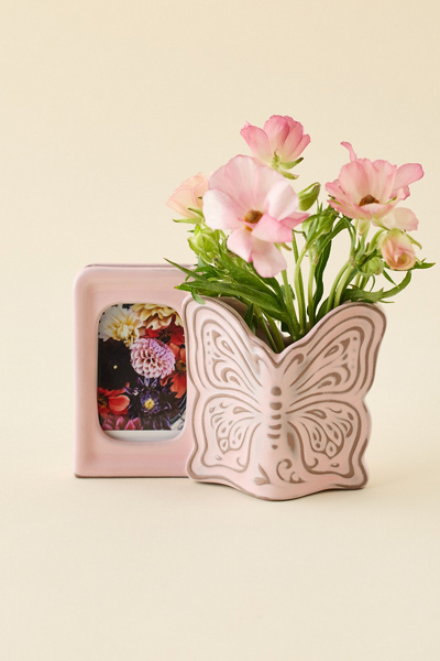 Boho Butterfly INSTAX MINI Ceramic Picture Frame Vase in Pink at Urban Outfitters